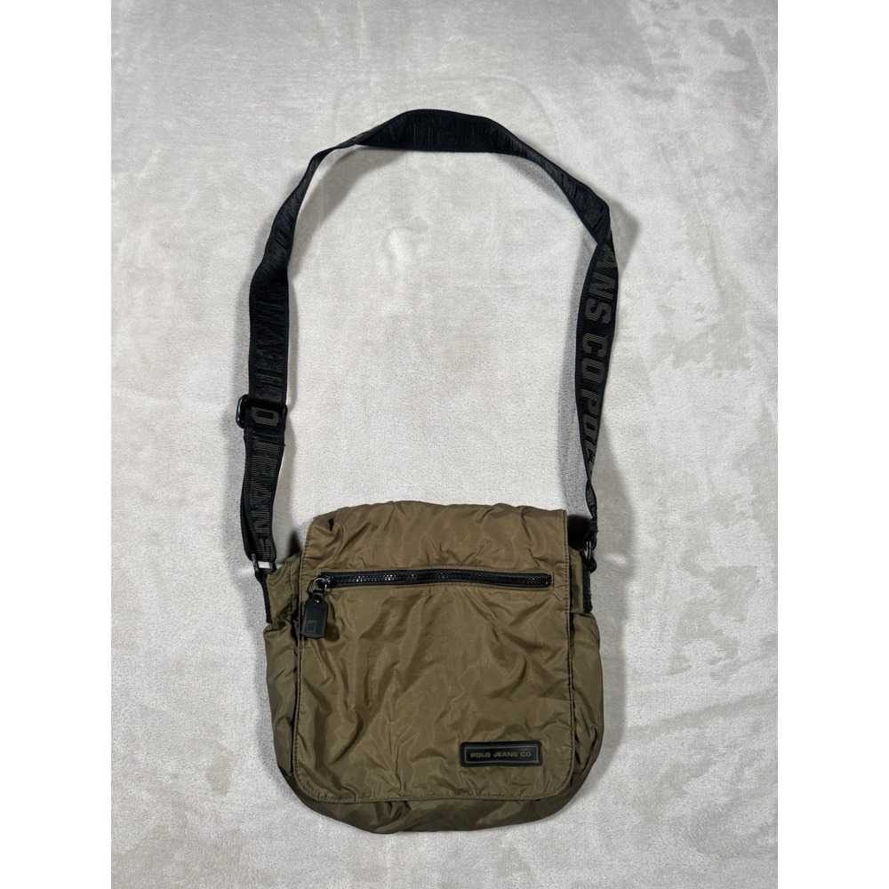 Polo Jeans Shoulder Bag Green Nylon